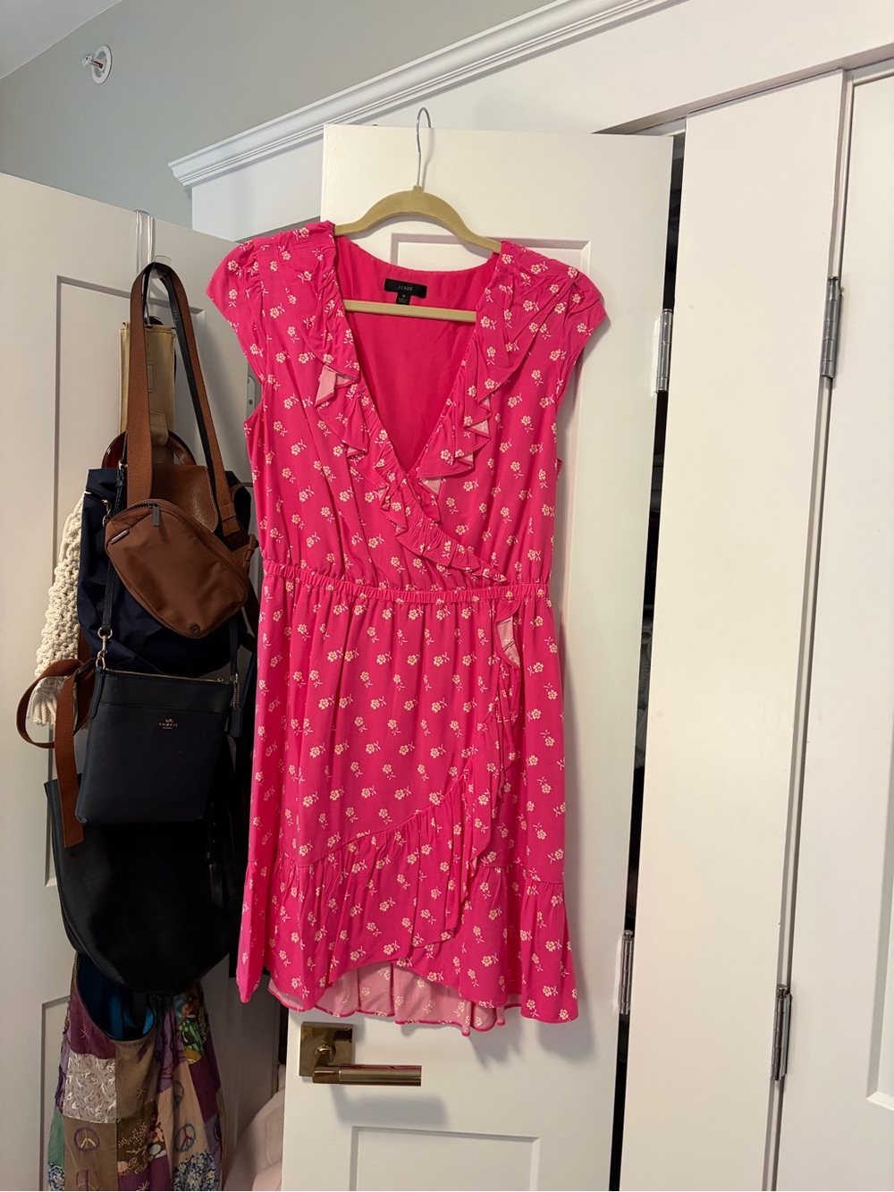J. Crew Floral Ruffle Wrap Dress